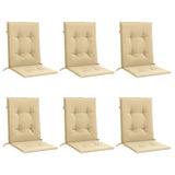 Vidaxl stolputer 6 stk korsrygg 100x50x4 cm stoff blandet beige