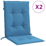 Vidaxx Stuhlkissen 2 Stück niedrige Rückenlehne 100x50x4 cm Stoff blau gemischt