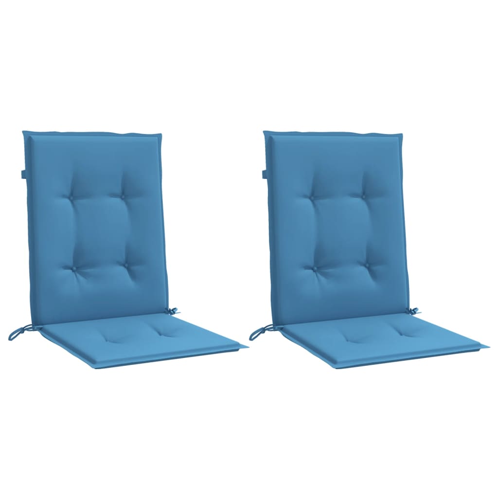 Coussins de chaise vidaxl 2 pcs bas arrière 100x50x4 cm tissu mixte bleu