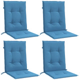 Coussins de chaise vidaxl 4 pcs bas dos 100x50x4 cm tissu mixte bleu