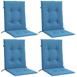 Vidaxx Stuhlkissen 4 Stück niedrige Rückenlehne 100x50x4 cm Stoff blau gemischt