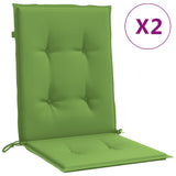 VIDAXL stolputer 2 stk lav rygg 100x50x4 cm stoff Mixed Green