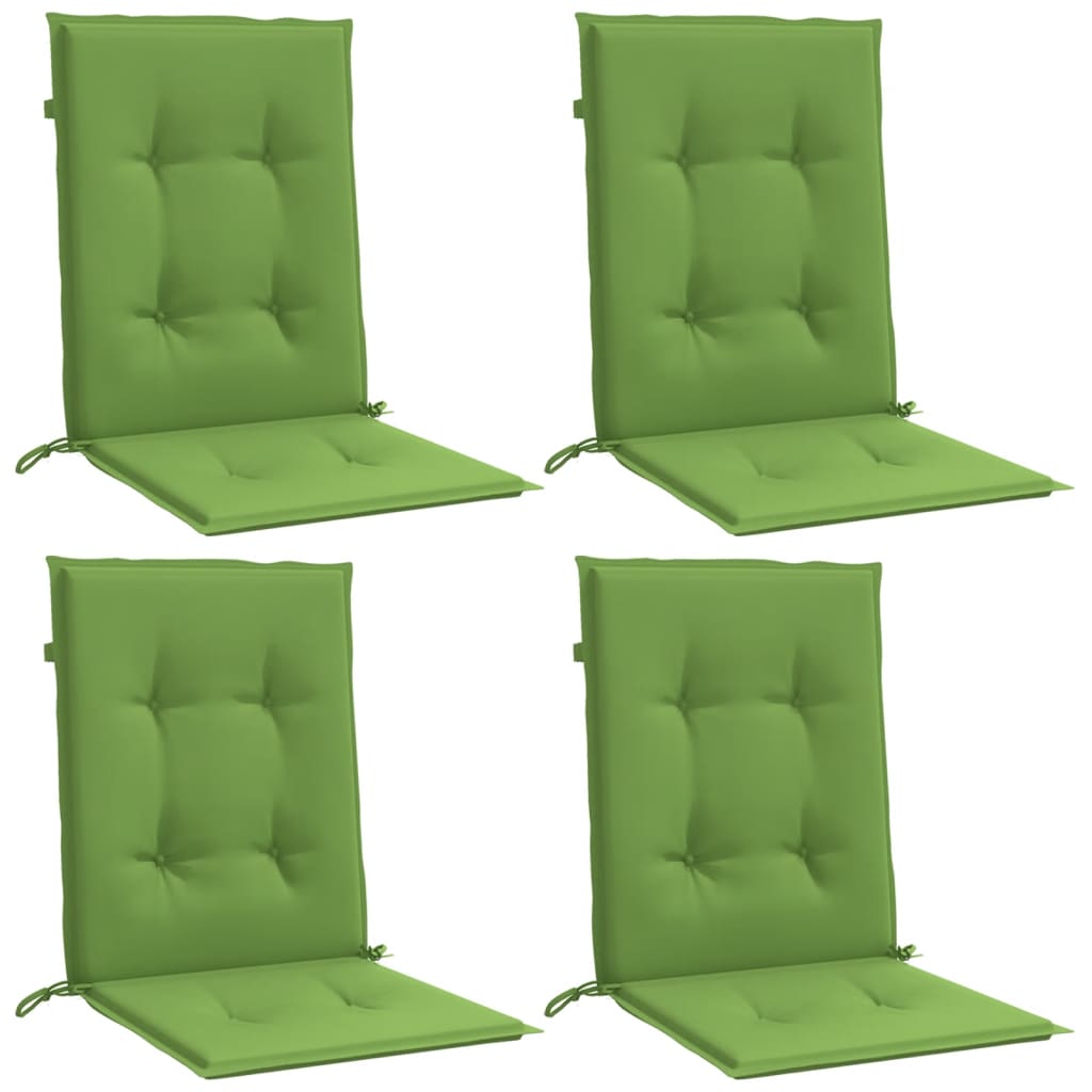 Vidaxx Stuhlkissen 4 Stück niedrige Rückenlehne 100x50x4 cm Stoff grün gemischt