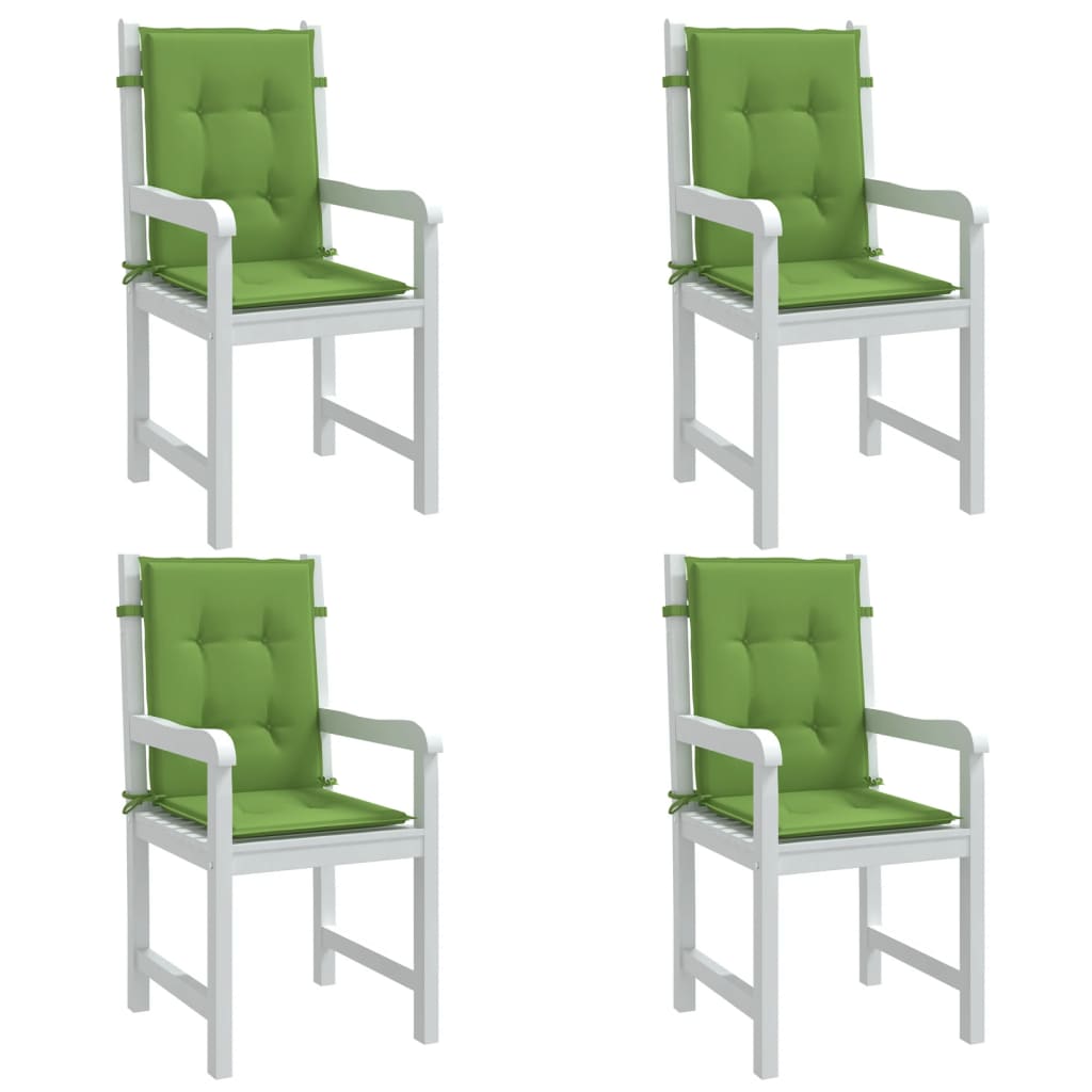 Coussins de chaise Vidaxl 4 pcs basses bas 100x50x4 cm en tissu vert mélangé