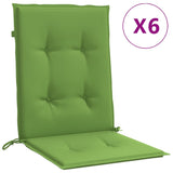 Cojines de silla Vidaxl 6 pcs Back 100x50x4 CM Fabric de color verde mezclado