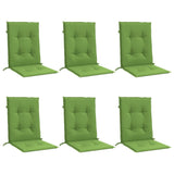 Cojines de silla Vidaxl 6 pcs Back 100x50x4 CM Fabric de color verde mezclado