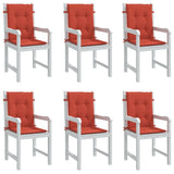 Vidaxx Stuhlkissen 6 Stück niedrige Rückenlehne 100x50x4 cm Stoff rot gemischt