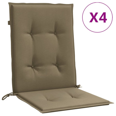 Vidaxx Stuhlkissen 4 Stück niedrige Rückenlehne 100x50x4 cm Stoff Melange Taupe