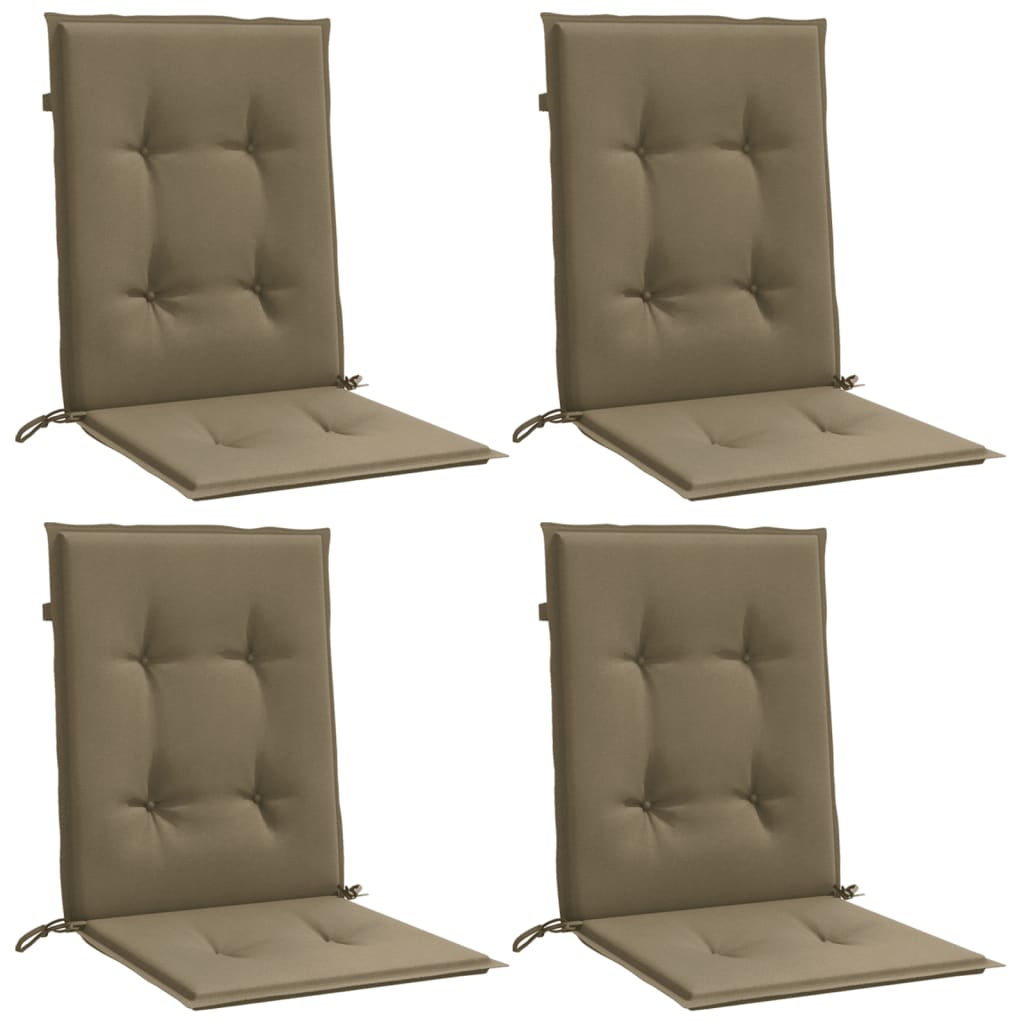 Vidaxx Stuhlkissen 4 Stück niedrige Rückenlehne 100x50x4 cm Stoff Melange Taupe