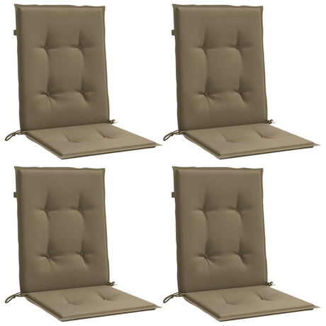 Vidaxx Stuhlkissen 4 Stück niedrige Rückenlehne 100x50x4 cm Stoff Melange Taupe