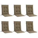 Vidaxx Stuhlkissen 6 Stück niedrige Rückenlehne 100x50x4 cm Stoff Melange Taupe