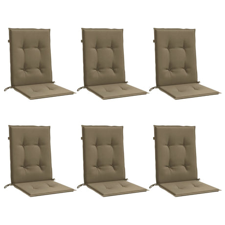 Vidaxx Stuhlkissen 6 Stück niedrige Rückenlehne 100x50x4 cm Stoff Melange Taupe