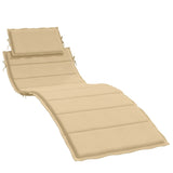 Vidaxl Lounger Cushion 186x58x3 cm Tissu mélangé beige