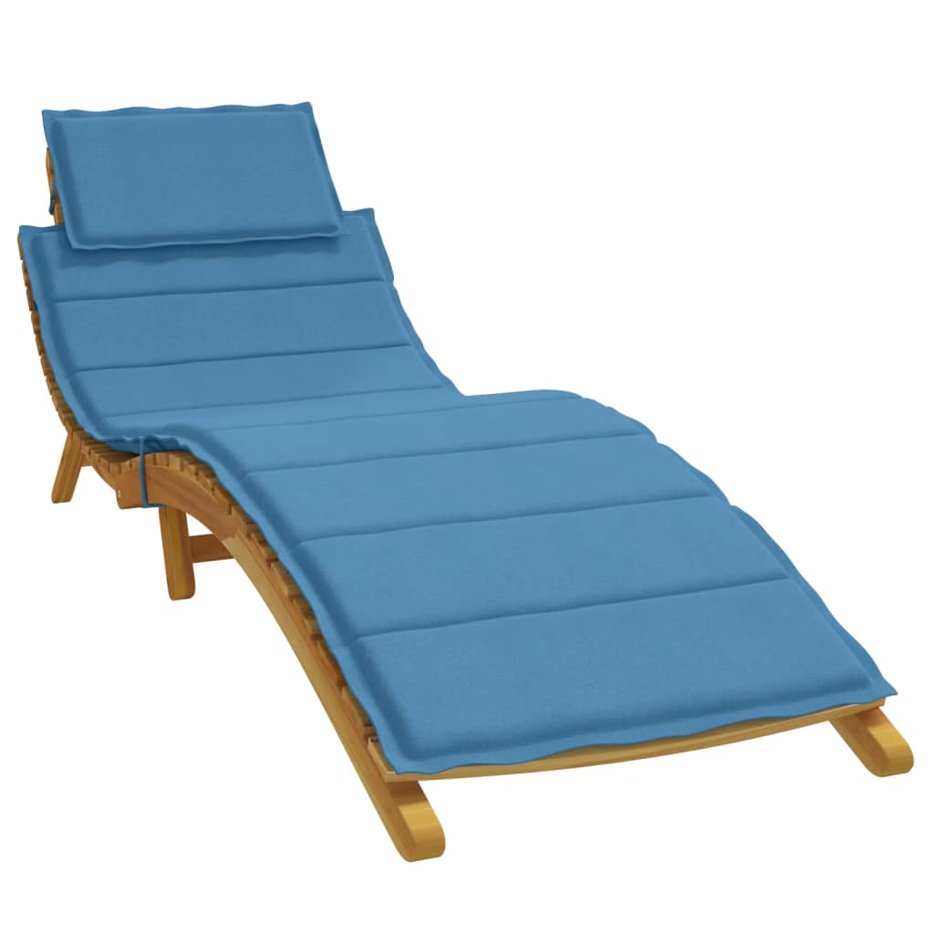 Vidaxl Lounger Cushion 186x58x3 cm Stoff blandet blå