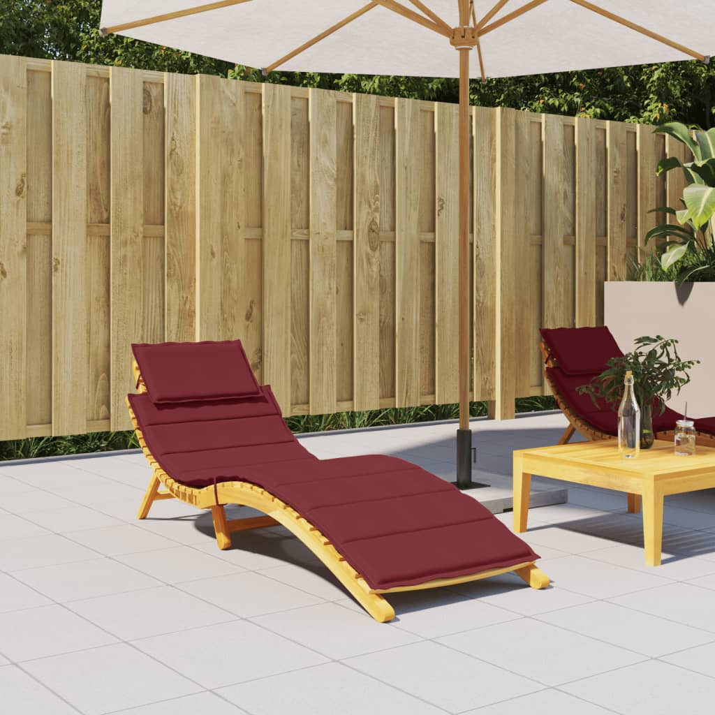 Vidaxl Lounger Kissen 186x58x3 cm Stoff gemischt Wein rot