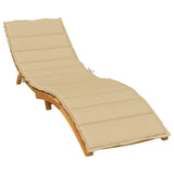 Vidaxl Lounger Cushion 200x50x4 cm stoff blandet beige