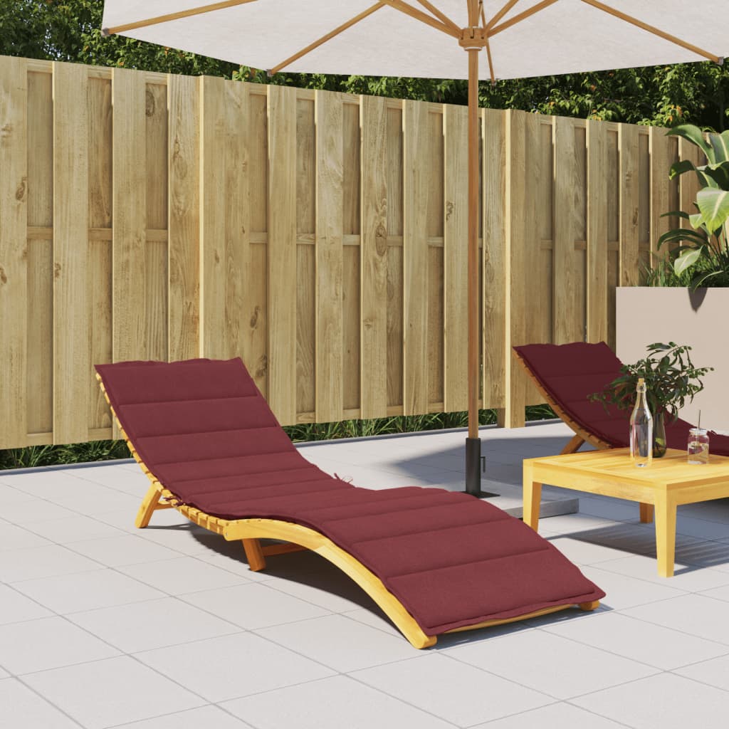 Vidaxl Lounger polštář 200x50x4 cm tkanina smíšená víno červená