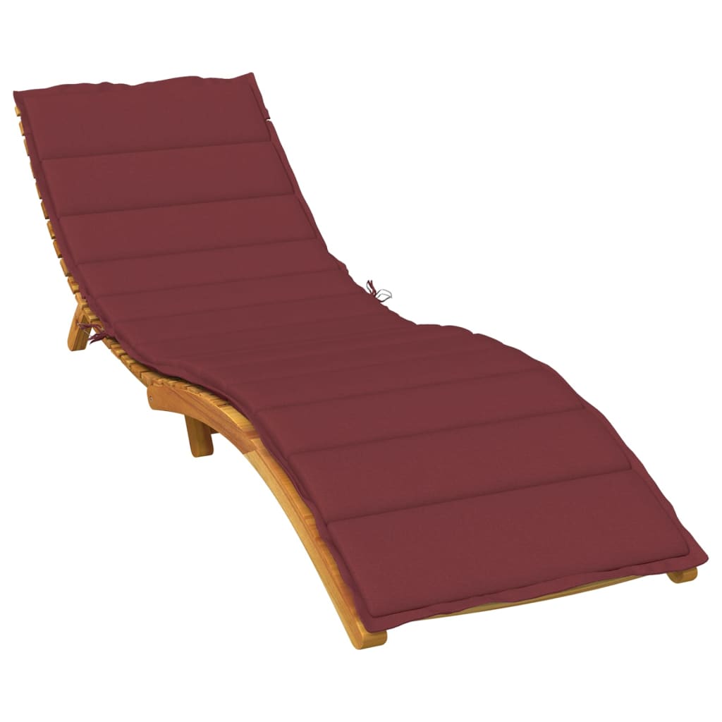 Vidaxl Lounger Cushion 200x50x4 cm Tissu vin mélangé rouge