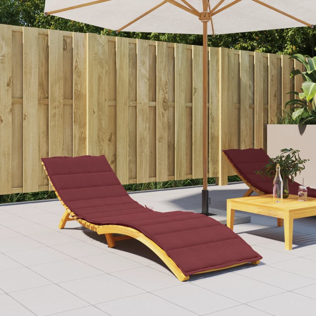 Vidaxl Lounger polštář 200x70x4 cm tkanina smíšená víno červená