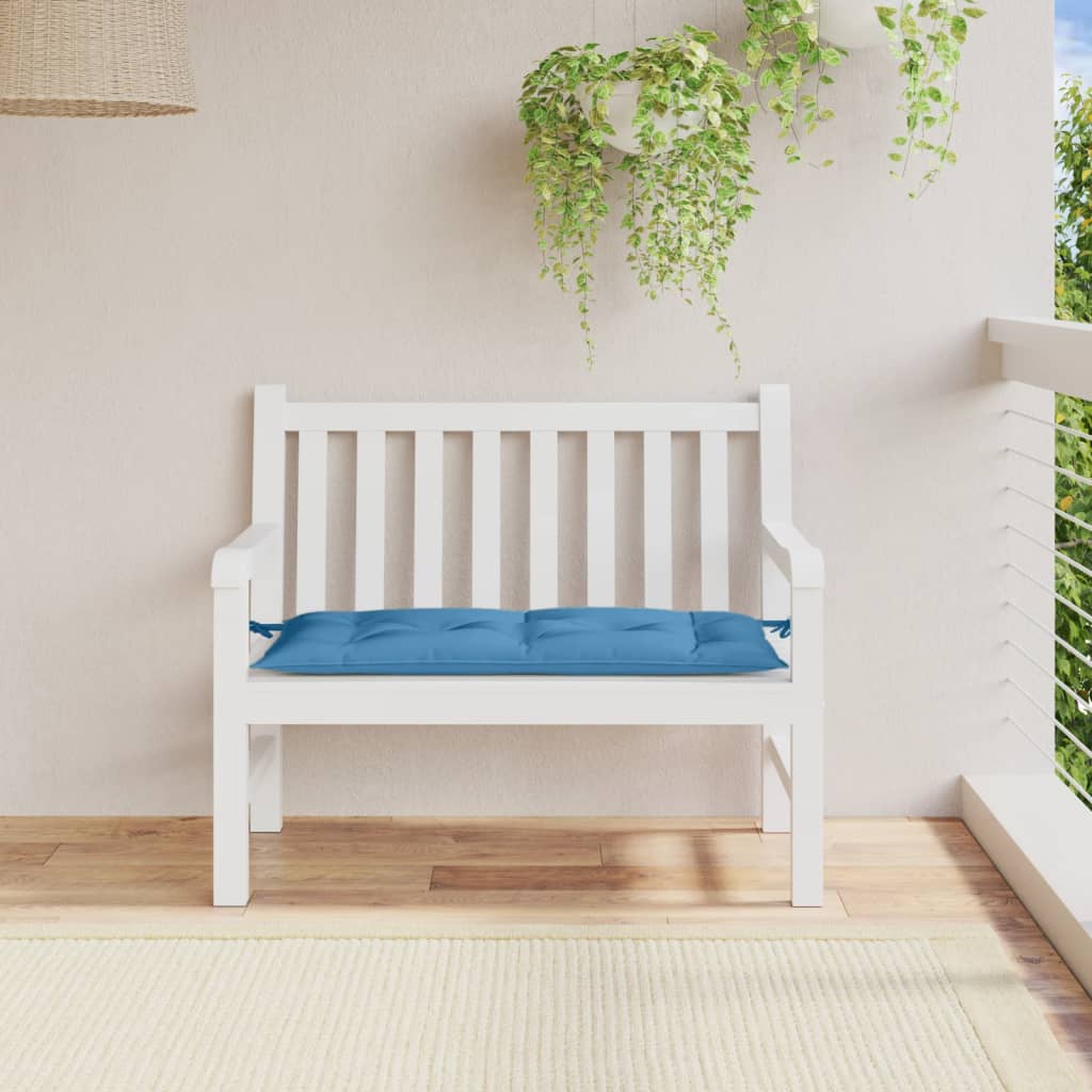 Vidaxl Garden Bench Pushion 100x50x7 cm Stof blandet blå