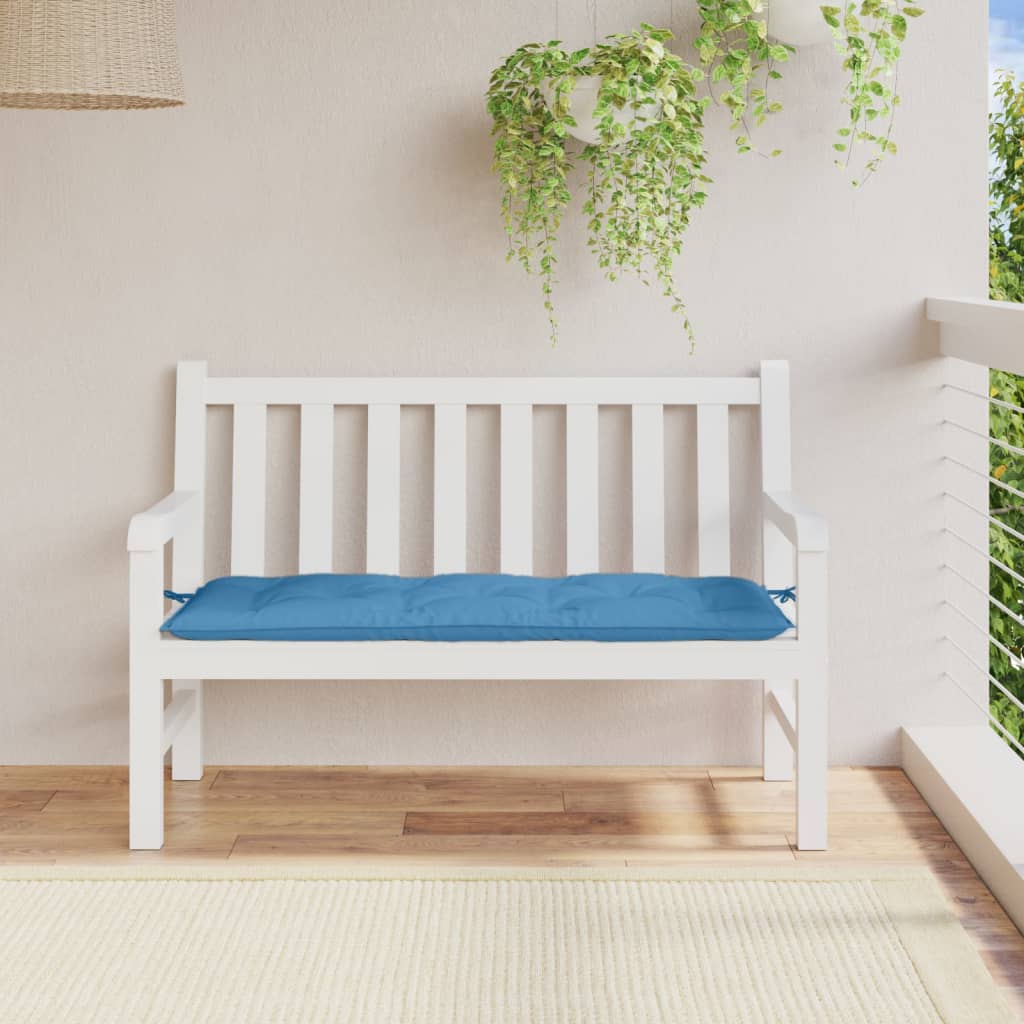 Vidaxl Garden Bench Pushion 120x50x7 cm Stof blandet blå