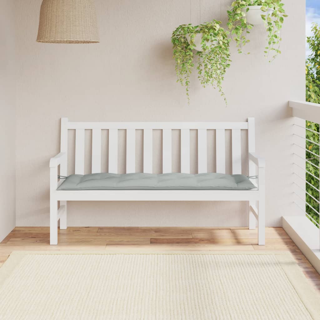 VIDAXL Garden Bench blazina 150x50x7 cm tkanina mešana svetlo siva