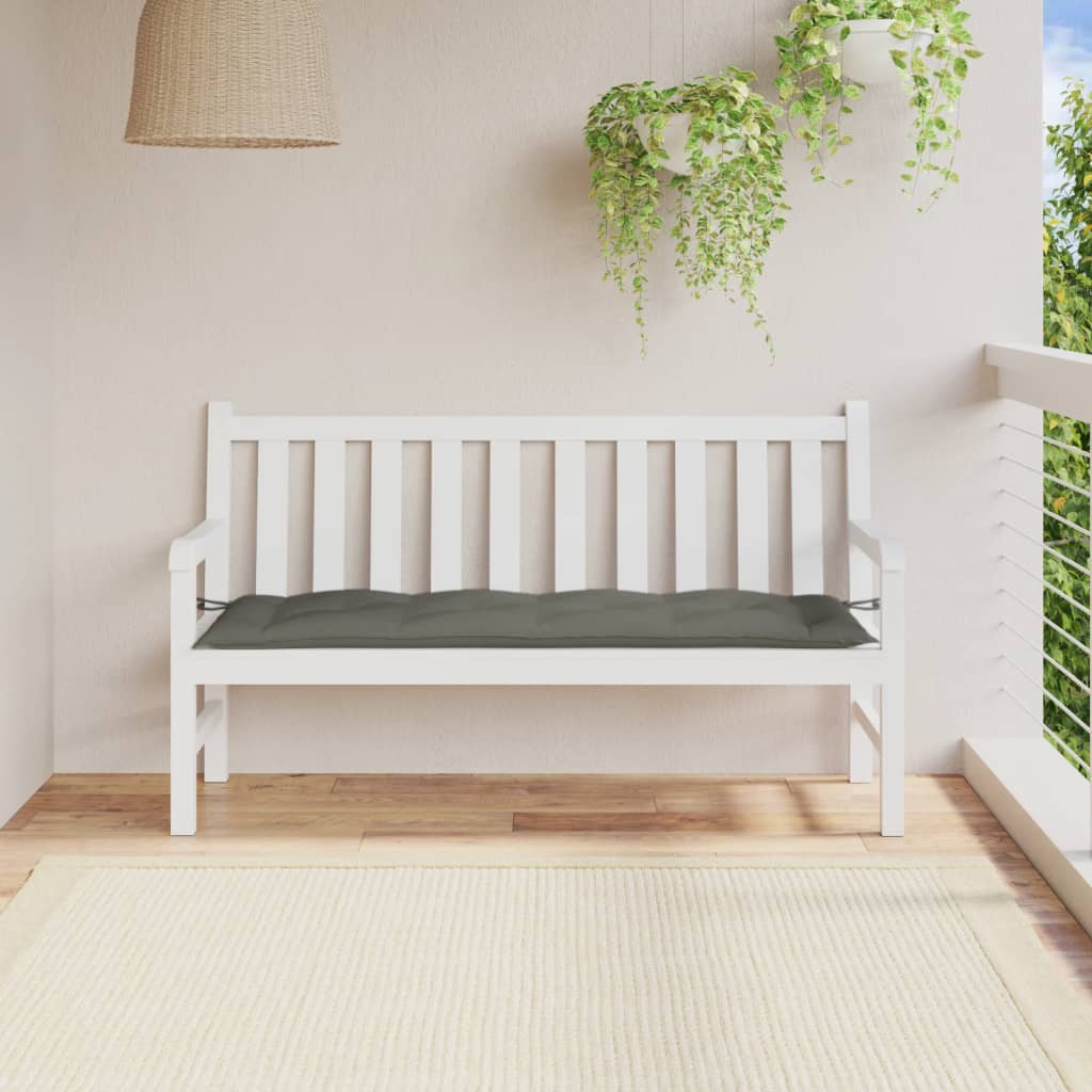 Vidaxl Garden Bench polštář 150x50x7 cm tkanina smíšená tmavě šedá