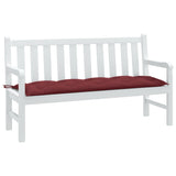 Vidaxl Garden Bench Poduszka 150x50x7 cm Mieszane wino czerwone