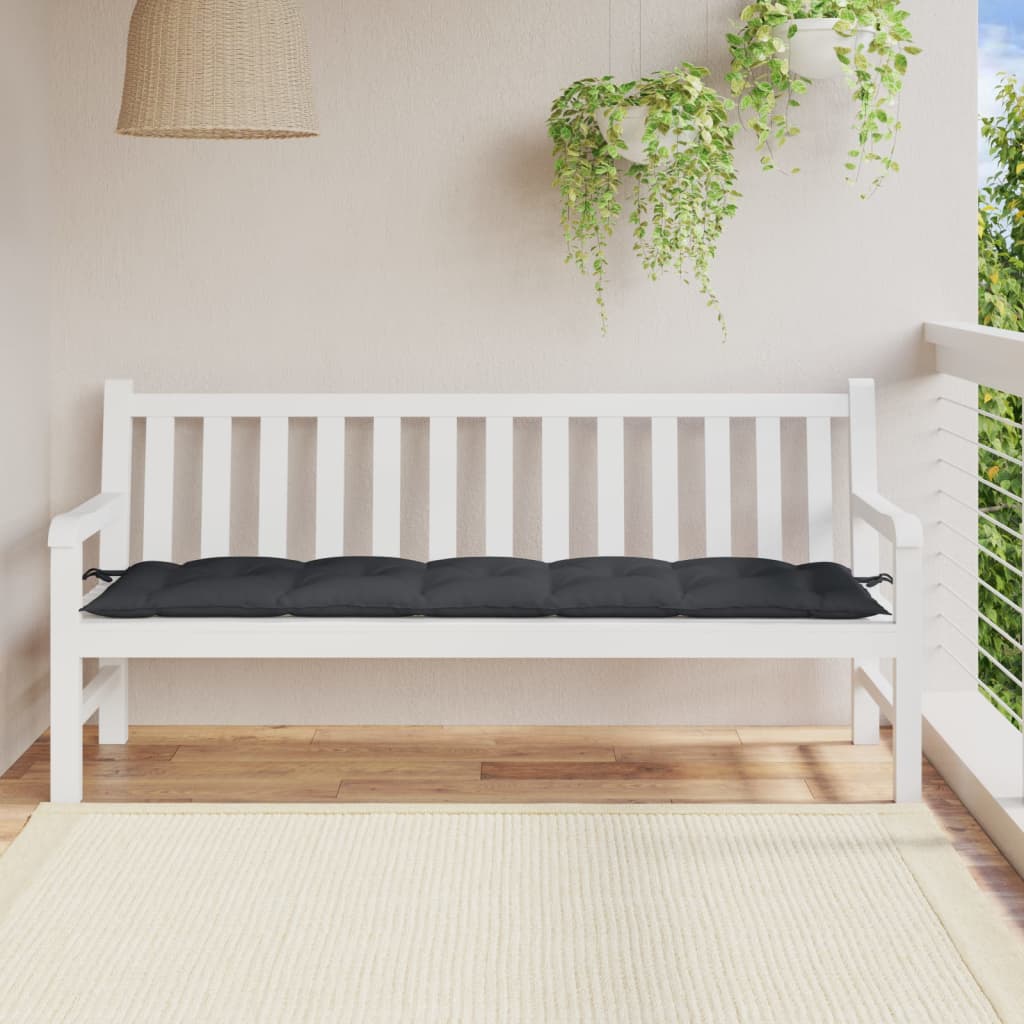 VIDAXL Garden Bench Blaža 180x50x7 cm tkanina mešana antracit -barvana