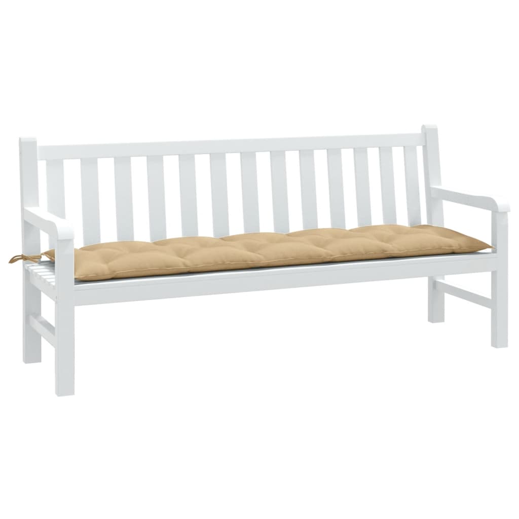 Vidaxl Garden Bench Pude 180x50x7 cm stof Blandet beige