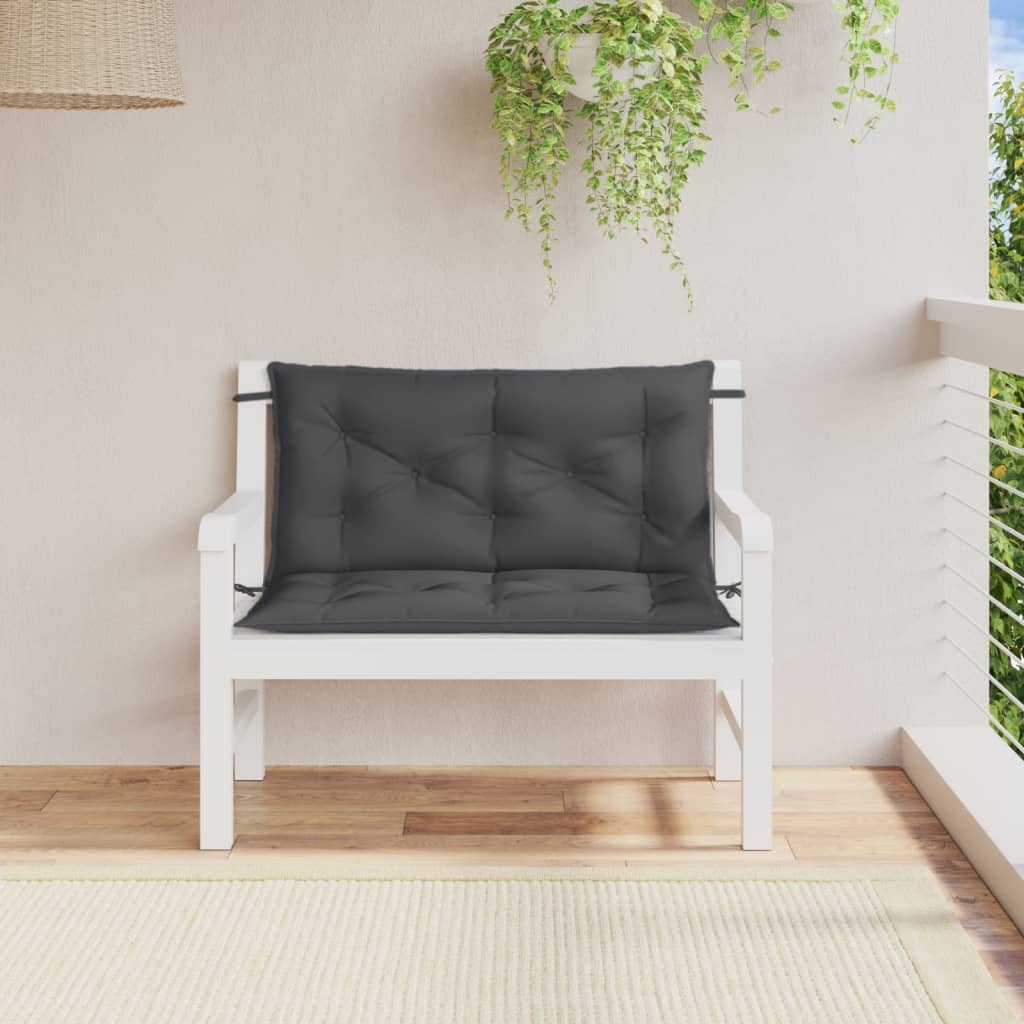 Vidaxl Garden Banch Cushions 2 St 100x50x7 cm tessuto misto di antracite Colore