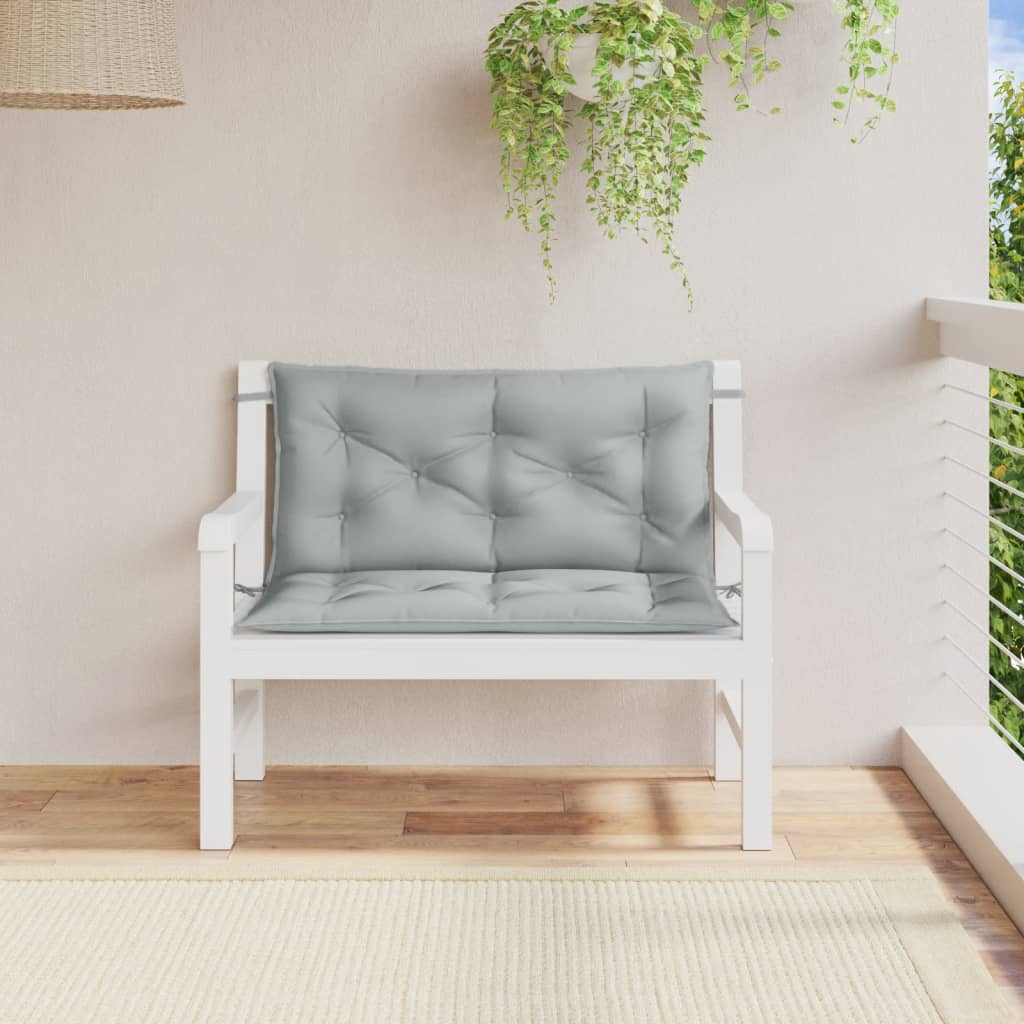 VIDAXL Garden Bench blazine 2 St 100x50x7 cm tkanina mešana svetlo siva