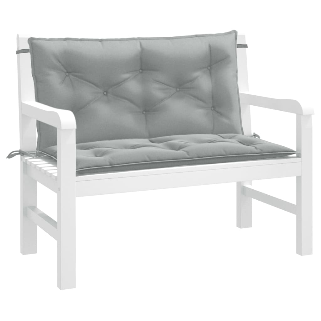 Vidaxl Garden Bench Cushions 2 St 100x50x7 cm Fassoso grigio chiaro misto