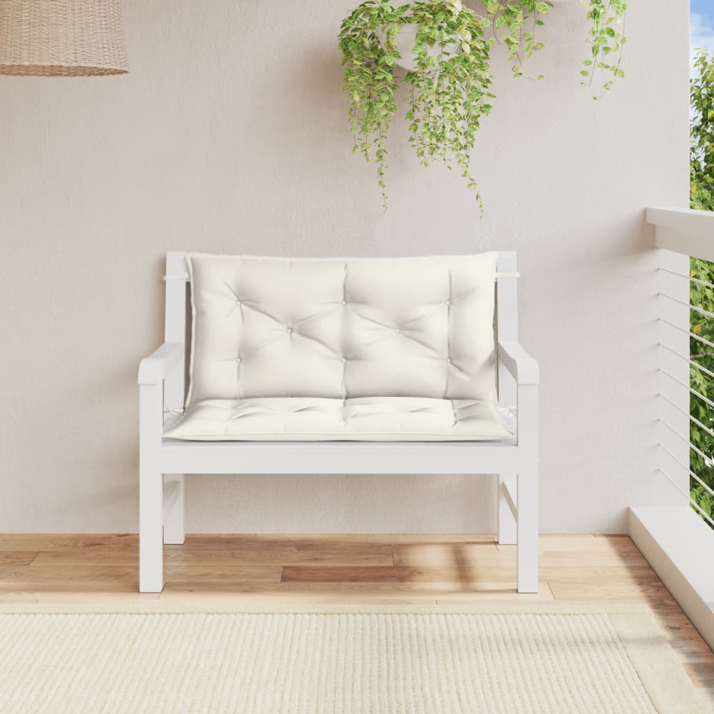 Vidaxl Garden Bench CUDIONS 2 st 100x50x7 cm tyg blandad grädde -färgad