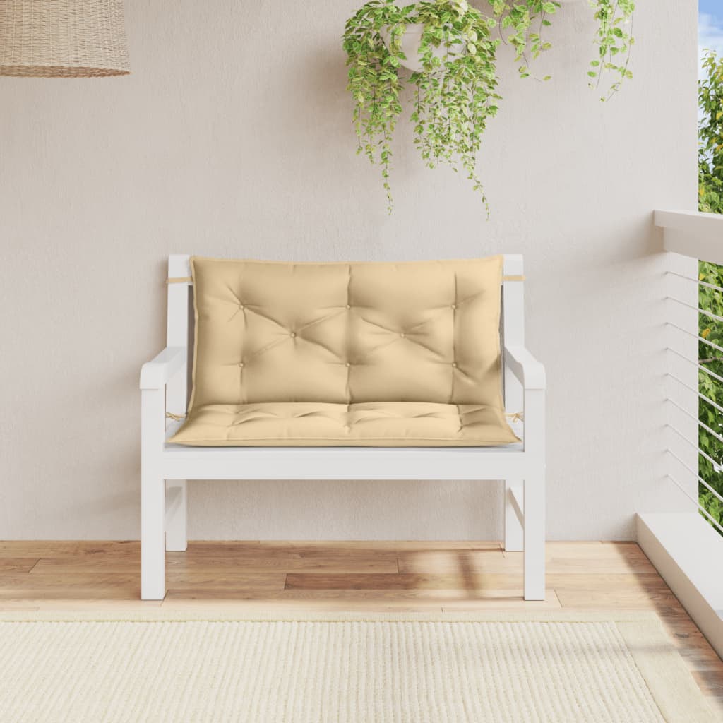 Vidaxl Garden Bench Cushions 2 PCS 100x50x7 cm in tessuto misto beige