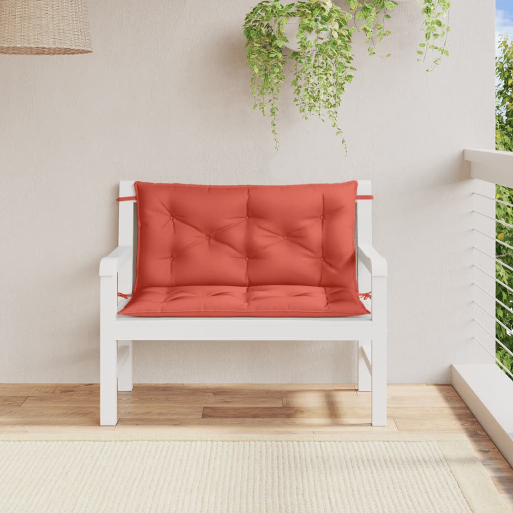 Vidaxl Garden Banc Cushions 2 St 100x50x7 cm Tissu rouge mélangé