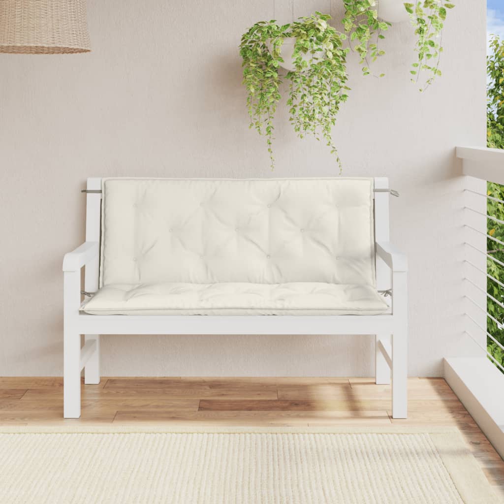 BIDAXL GARDEN BENCH CUDIONS 2 st 120x50x7 cm tyg blandad grädde -färgad