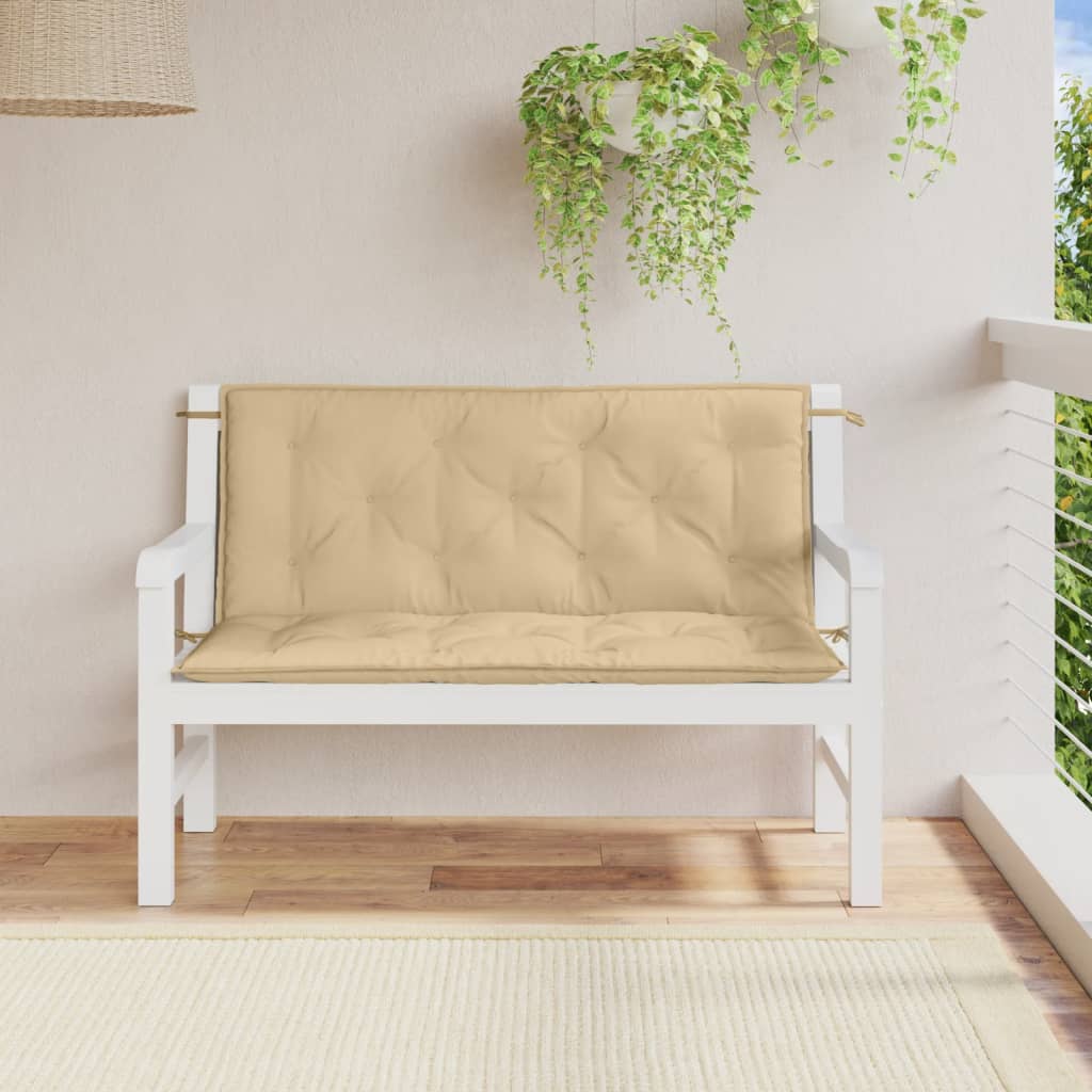 Vidaxl Garden Bench polštáře 2 ks 120x50x7 cm tkanina smíšená béžová