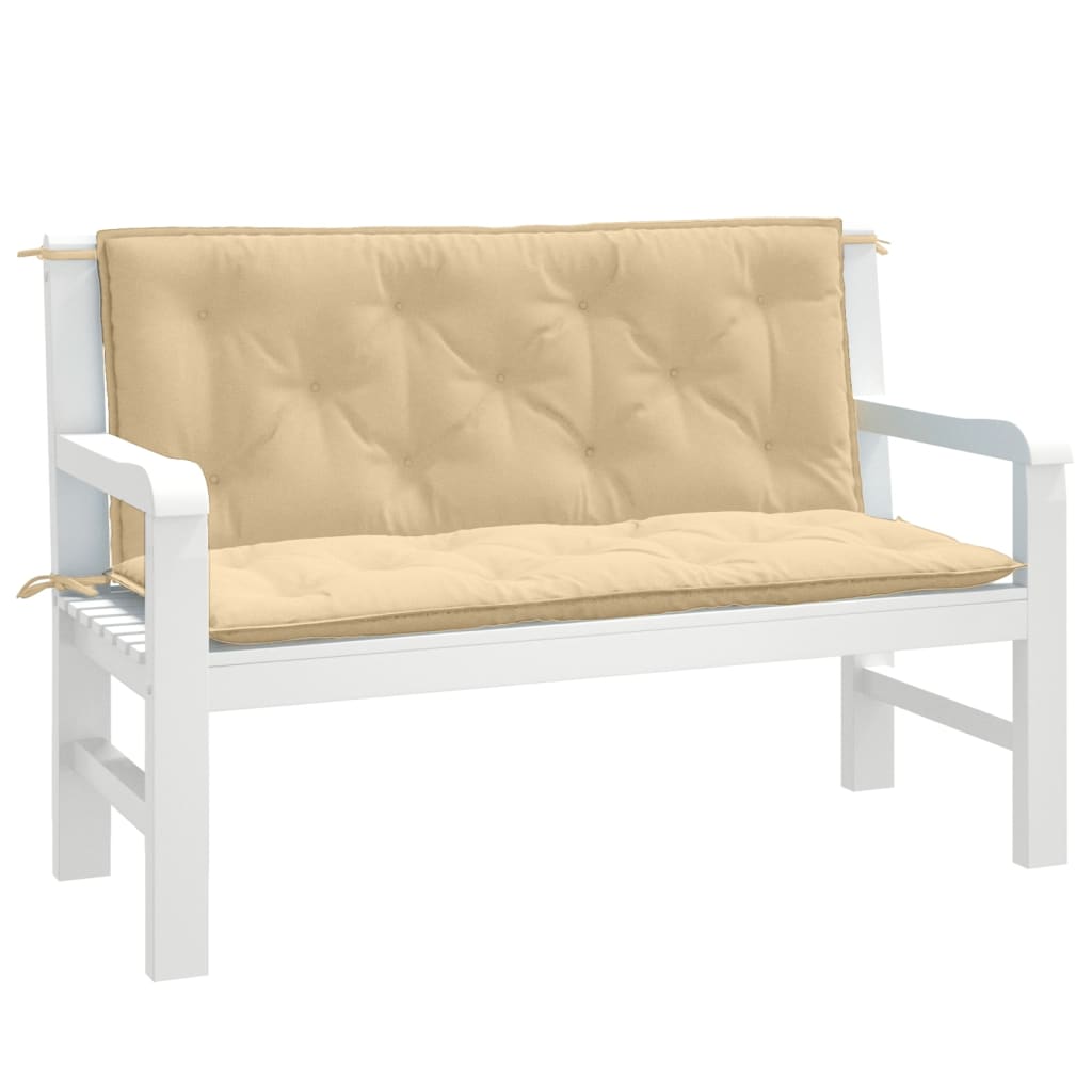 Vidaxx Gartenbankauflagen 2 Stück 120x50x7 cm Stoff beige gemischt