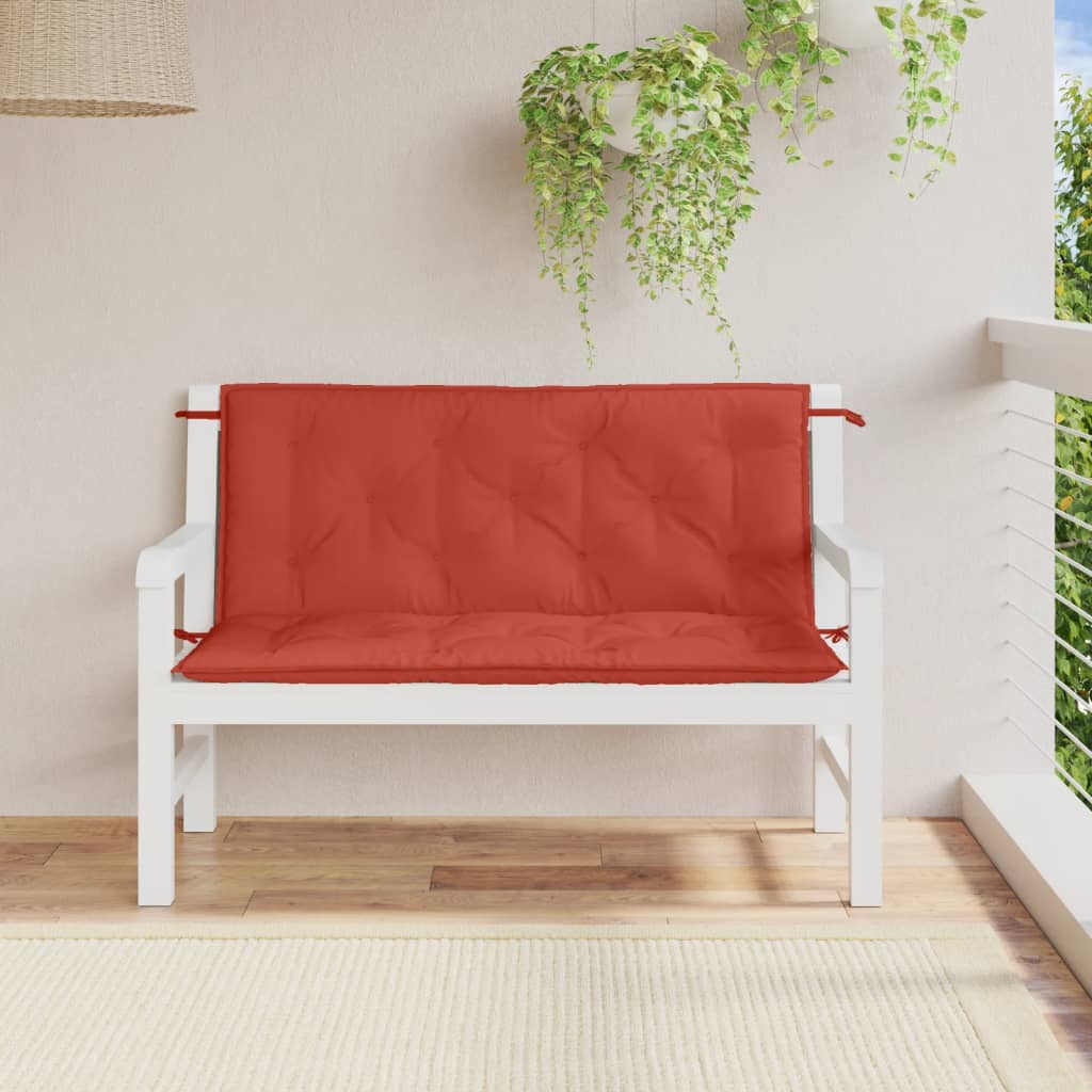 Vidaxl Garden Bench CUDIONS 2 st 120x50x7 cm tyg blandat rött