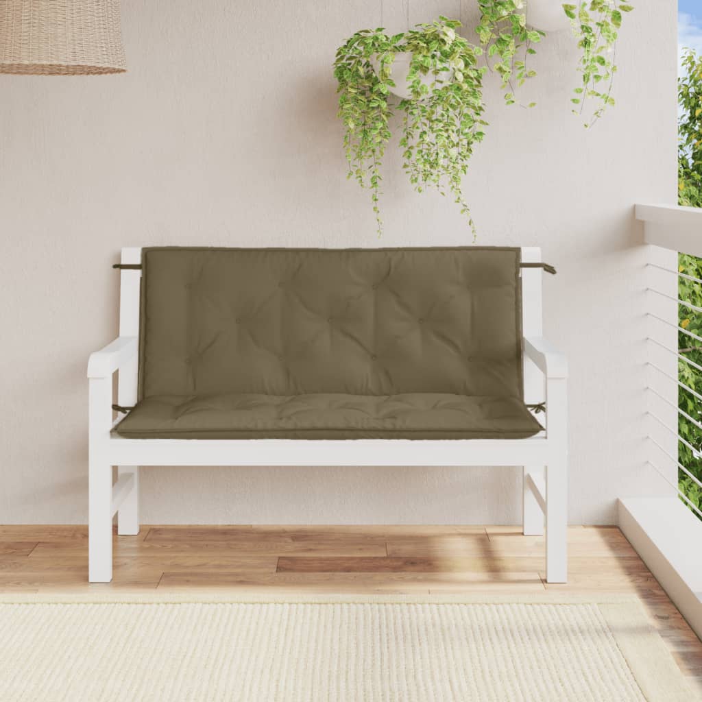 Vidaxl Garden Bench Pishions 2 PCs 120x50x7 cm Stoff gemischt Taupe