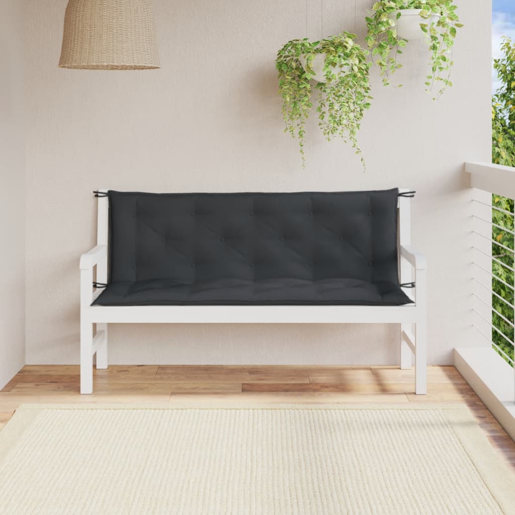 Vidaxx Gartenbankauflagen 2 Stück 150x50x7 cm Stoff Anthrazit gemischt
