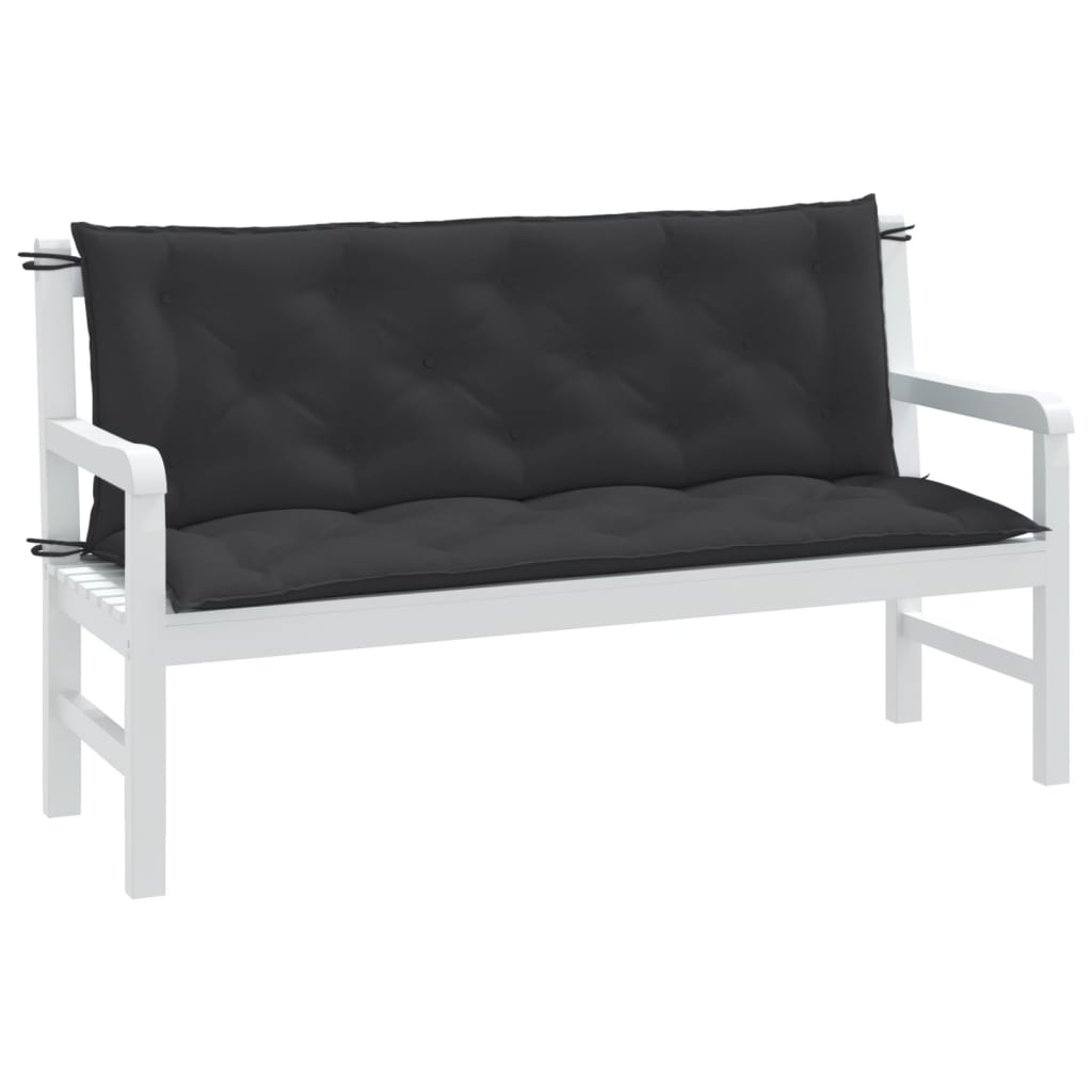 Vidaxx Gartenbankauflagen 2 Stück 150x50x7 cm Stoff Anthrazit gemischt
