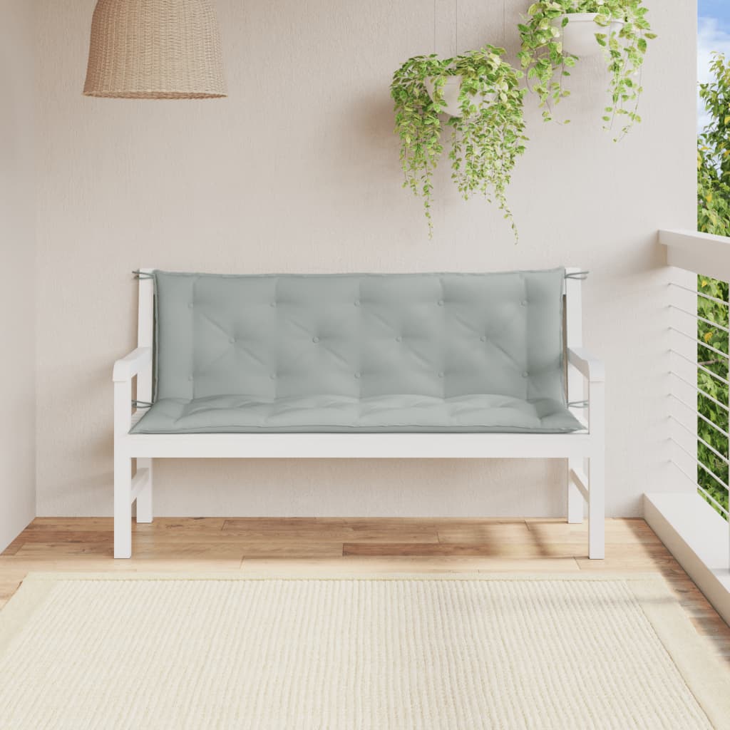 Vidaxl Garden Bench Cushions 2 ST 150x50x7 CM Fabric de color gris claro