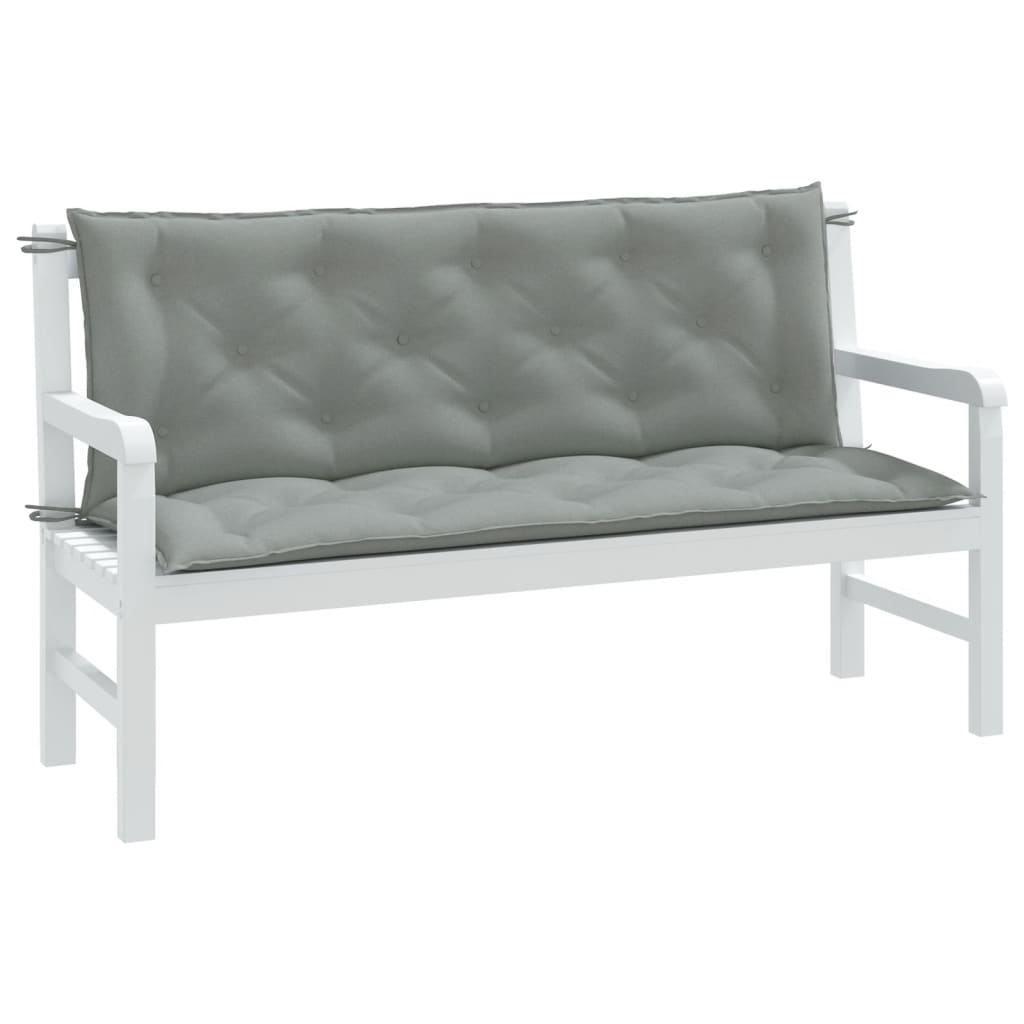 Vidaxl Garden Bench Cushions 2 ST 150x50x7 CM Fabric de color gris claro