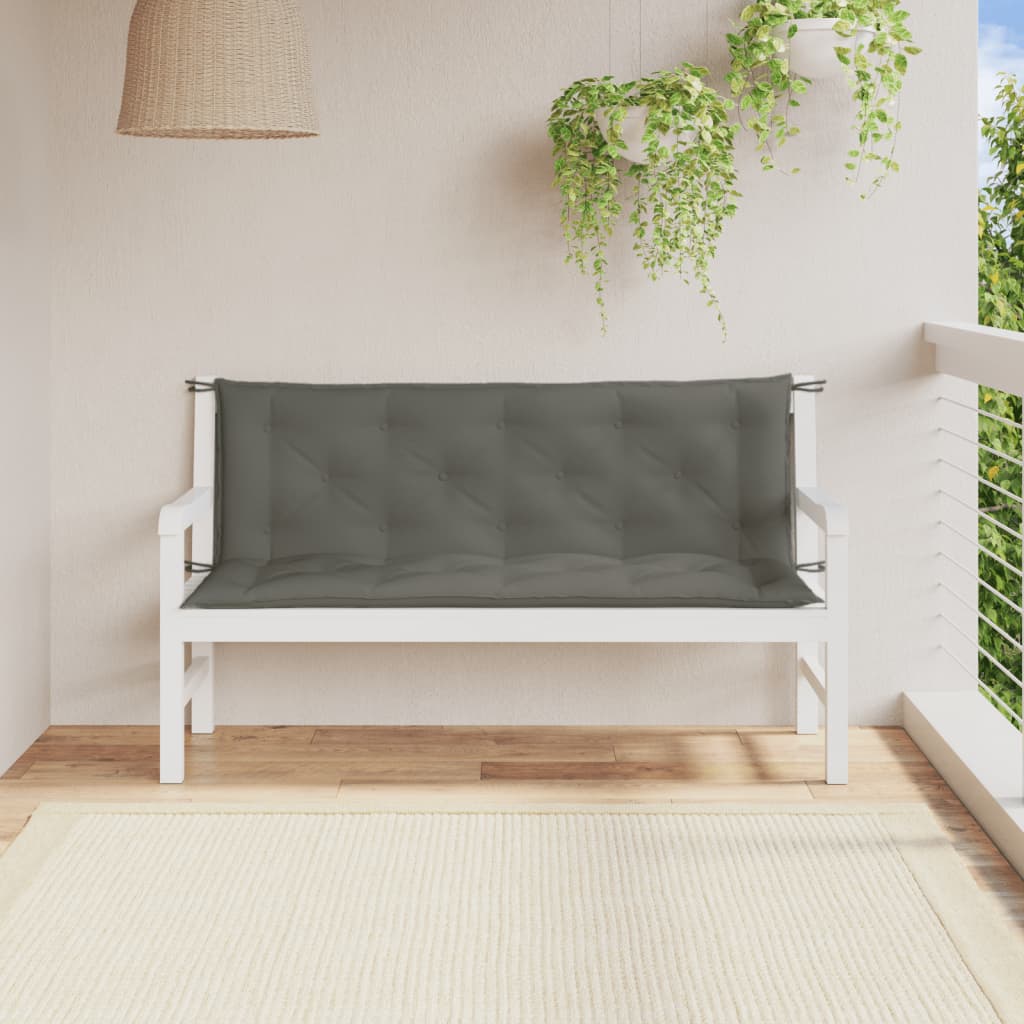 Vidaxx Gartenbankauflagen 2 Stück 150x50x7 cm Stoff dunkelgrau gemischt
