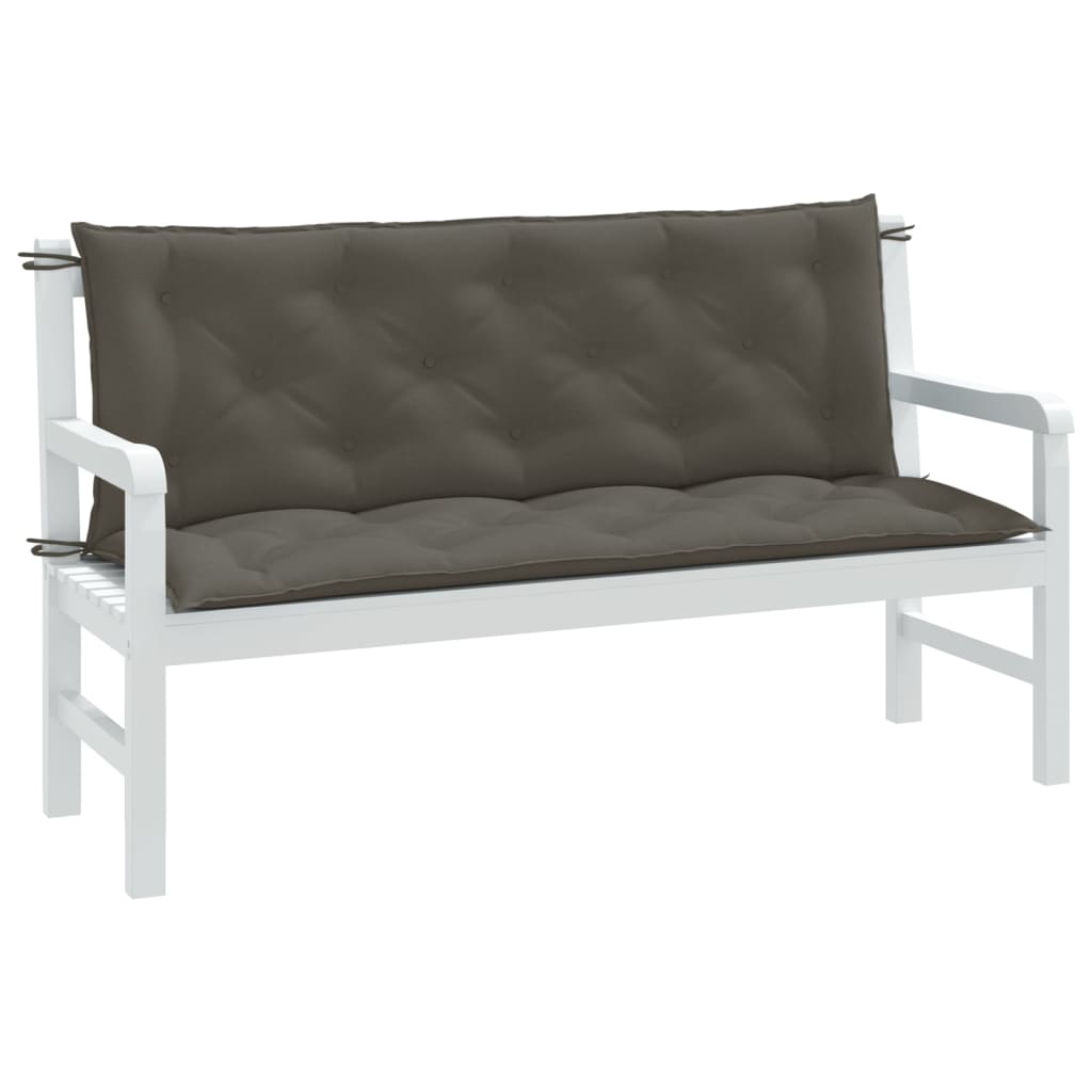 Vidaxl Garden Bench polštáře 2 st 150x50x7 cm tkanina smíšená tmavě šedá