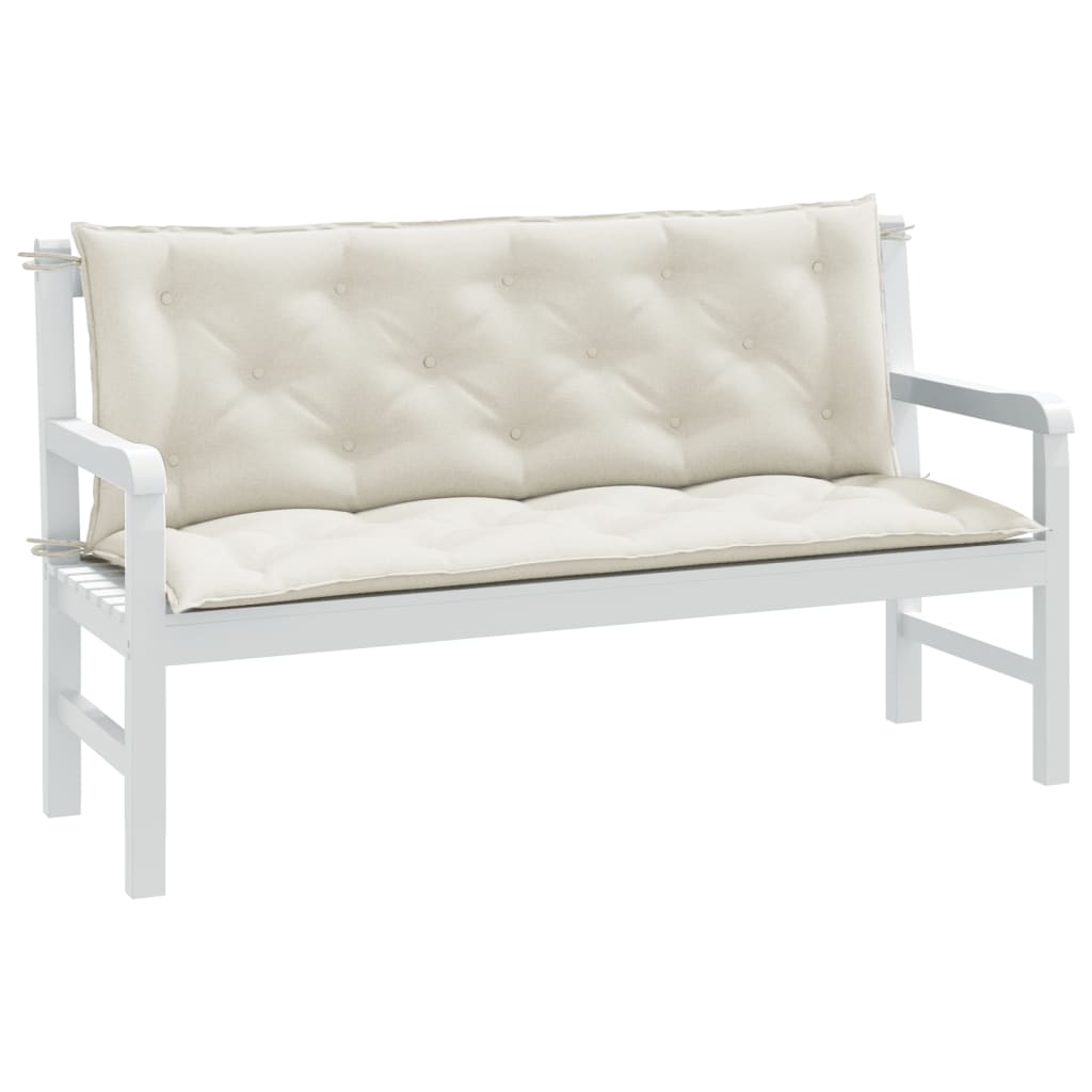 Vidaxx Gartenbankauflagen 2 Stk. 150x50x7 cm Stoff gemischt creme