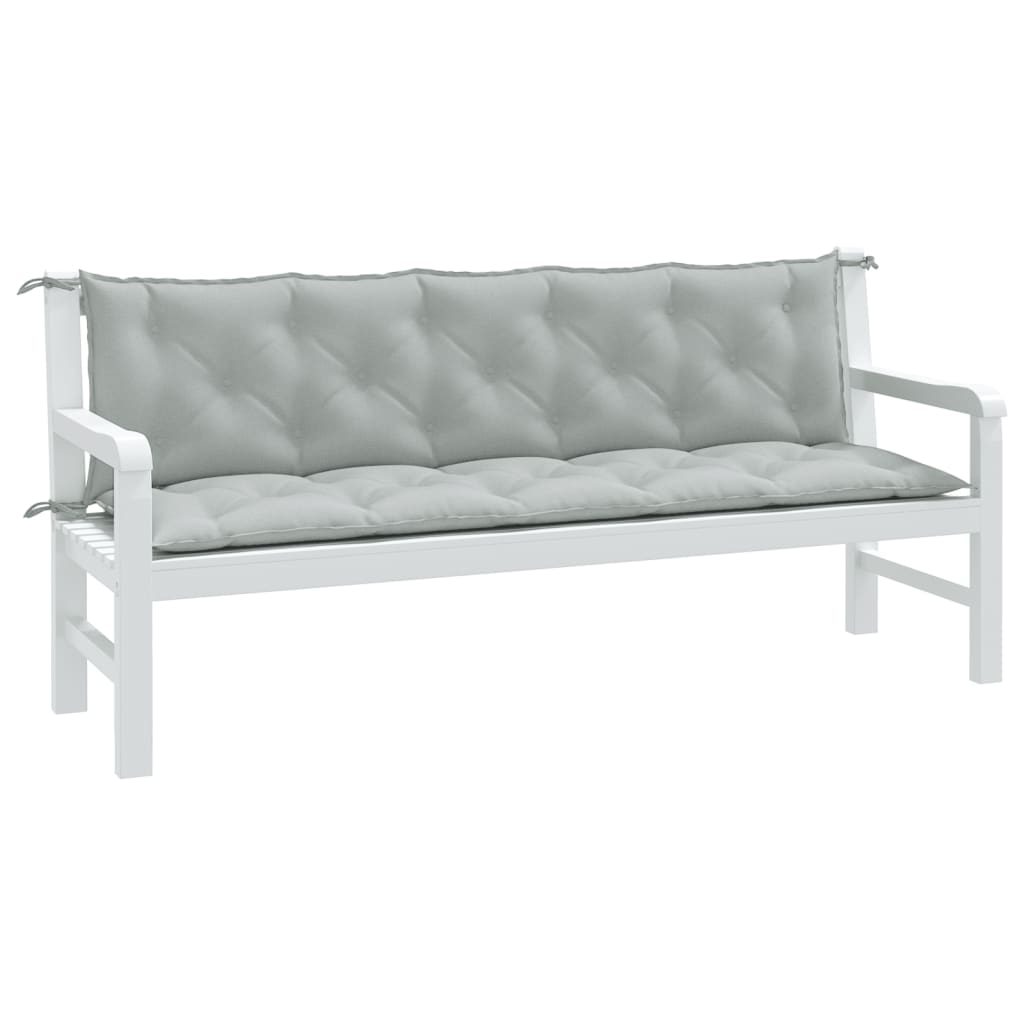 Vidaxl Garden Bench CUDIONS 2 st 180x50x7 cm tyg blandat ljusgrått