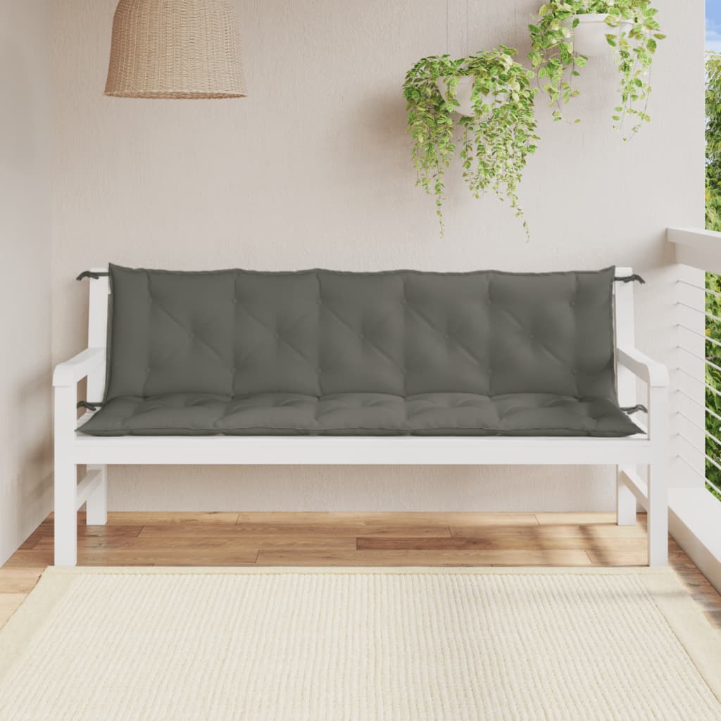 Vidaxx Gartenbankauflagen 2 Stück 180x50x7 cm Stoff dunkelgrau gemischt